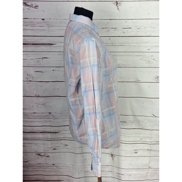 Calvin Klein Mens Infinite Cool Non-Iron Plaid Button-Up Shirt M 100% Cotton Red - Picture 3 of 6